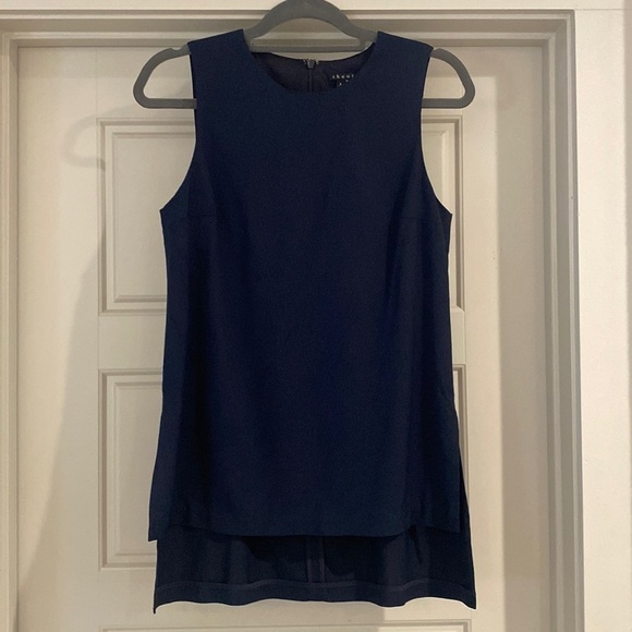 𝅺THEORY Yinga Debut Navy Blue Tunic Top - Picture 2 of 10